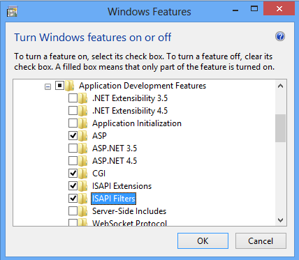 Screenshot di I Filtri I P selezionati in un'interfaccia di Windows 8.