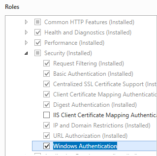 Screenshot dell'opzione Autenticazione di Windows selezionata e evidenziata.