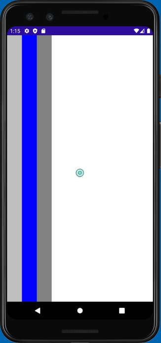Screenshot showing three boxes stretching the full screen vertically, each stacked horizontally from left to right.