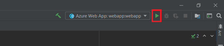 Screenshot della ridistribuzione di un'app Web in esecuzione nel servizio app di Azure.