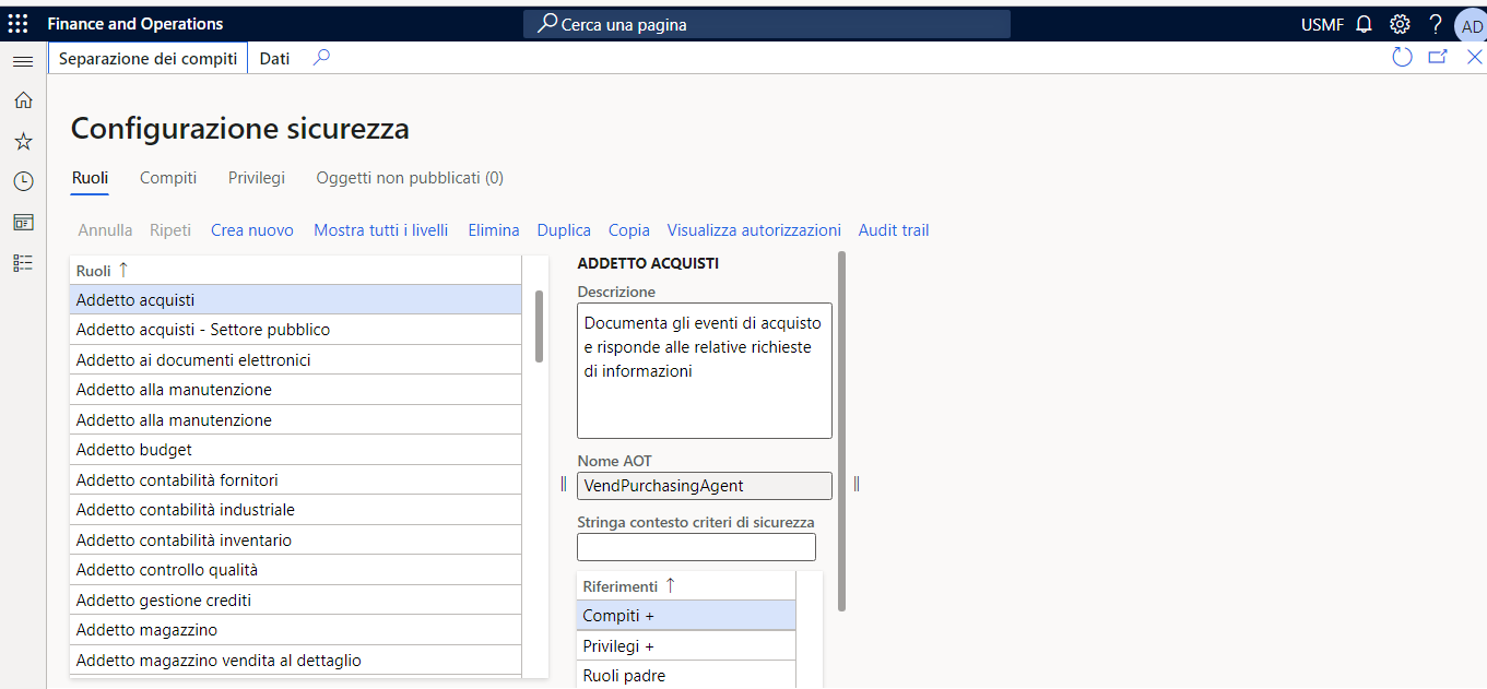 Screenshot of the Security configuration page.