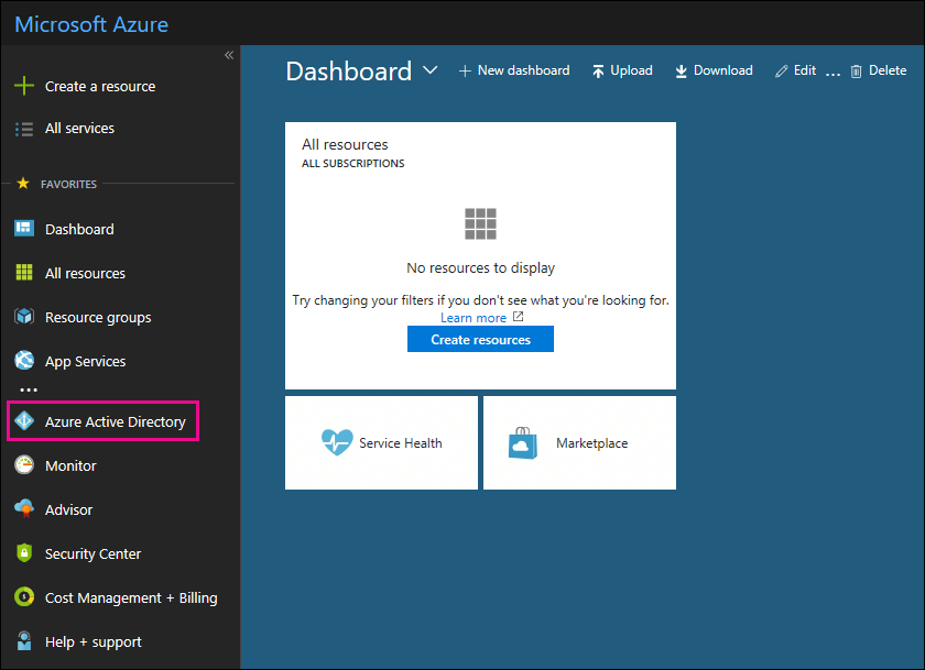 Fare clic su Microsoft Entra ID nel riquadro di spostamento sinistro del portale di Azure.