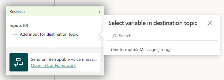 Aggiungi un'azione Invia messaggio vocale continuo a un nodo in Microsoft Copilot Studio.