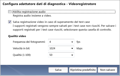 Configurazione video
