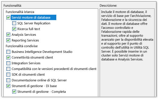 Installazione di SQL Server 2008 R2 - Funzionalità