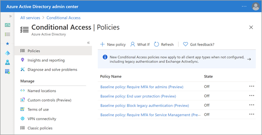 Criteri di accesso condizionale nell'Azure AD di amministrazione