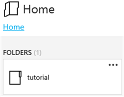 Screenshot of the Tutorial folder in the Home panel.