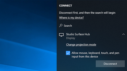 Screenshot di una casella di controllo per consentire l'input di mouse, tastiera, tocco e penna.