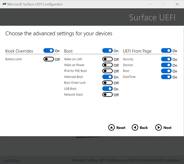 Gestire le impostazioni del firmware in Surface Pro 9 con 5G