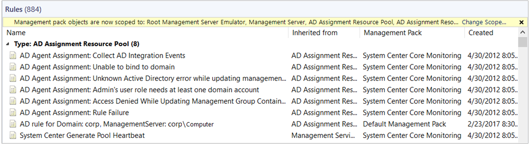 Screenshot della regola di assegnazione dell'agente di integrazione Active Directory.