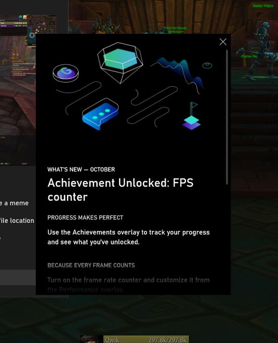 Contatore FPS e sovrimpressione degli obiettivi per Xbox Game Bar.