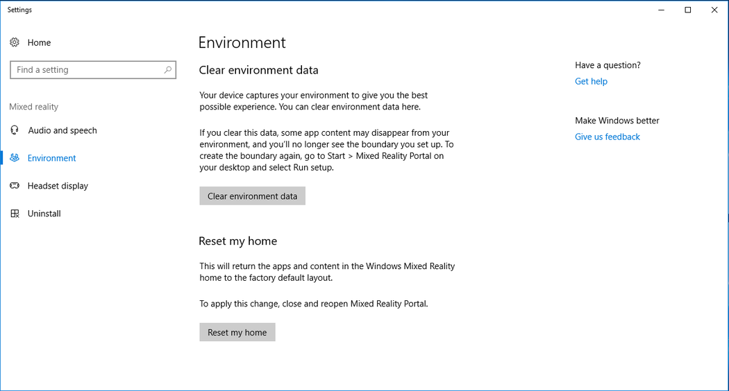 il pannello Impostazioni di Windows home per reimpostare la home page