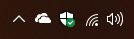Screenshot dell'icona per il Sicurezza di Windows sulla barra delle applicazioni di Windows.