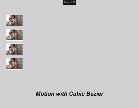 Scale motion with cubic bezier