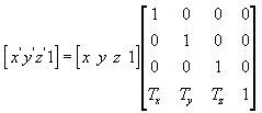 equazione di una matrice di traduzione per un nuovo punto