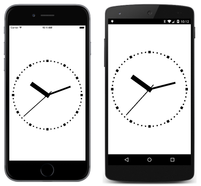 Triple screenshot of BoxView Clock