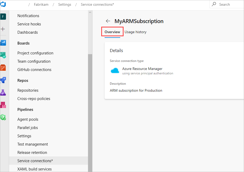 Azure Resource Manager 接続の概要