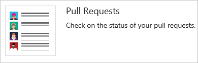 Pull request ウィジェットを示すスクリーンショット。