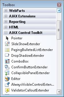 ツールボックスに AJAX Control Toolkit が表示される