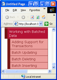 サイト マップに、バッチ データの操作に関するチュートリアルのエントリが含まれるようになりました