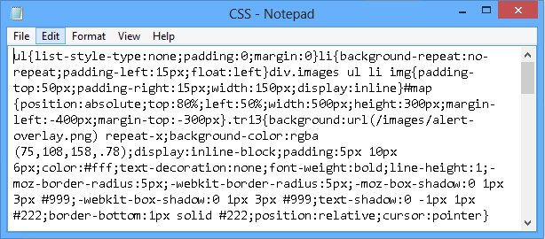 バンドルされた CSS ファイル