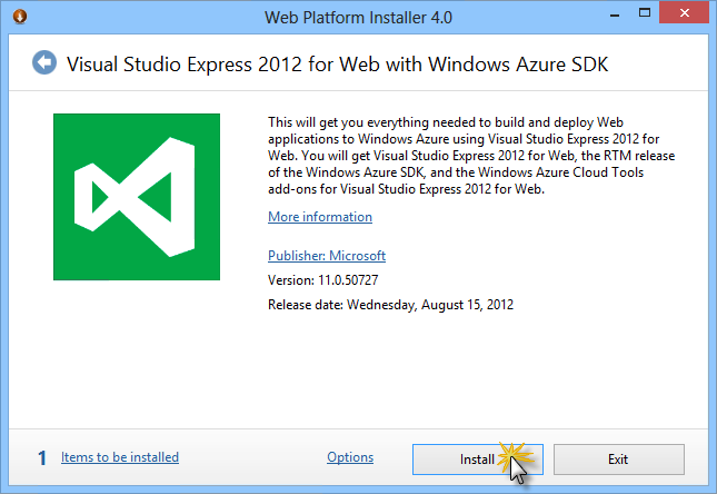 インストール Visual Studio Express