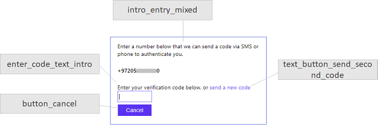 Phone factor authentication validation UX elements