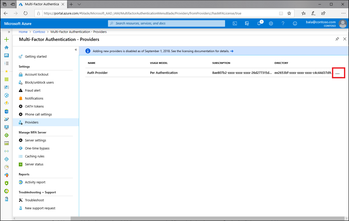 Delete an auth provider from the Azure portal