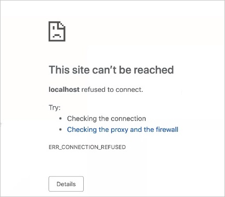Screenshot of a webpage displaying an error message. The message says that the site cannot be reached and includes a few troubleshooting tips.