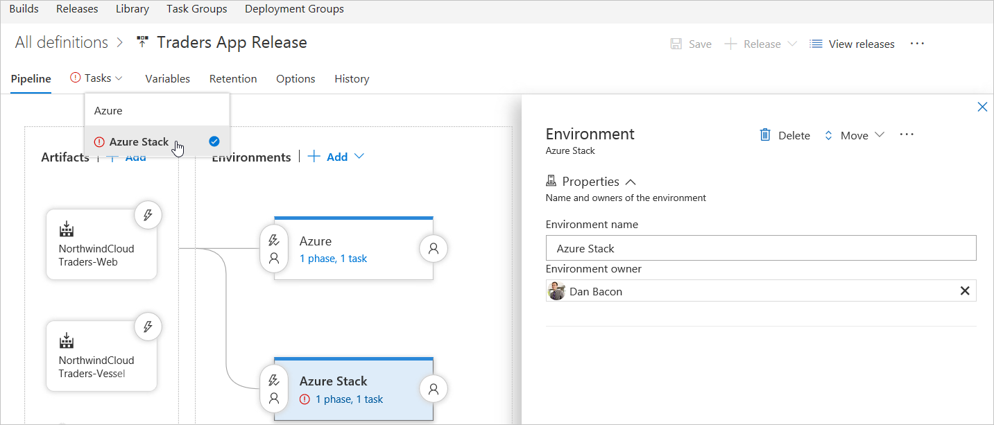 Azure DevOps Services の Azure DevOps Services の Azure Stack Hub 環境