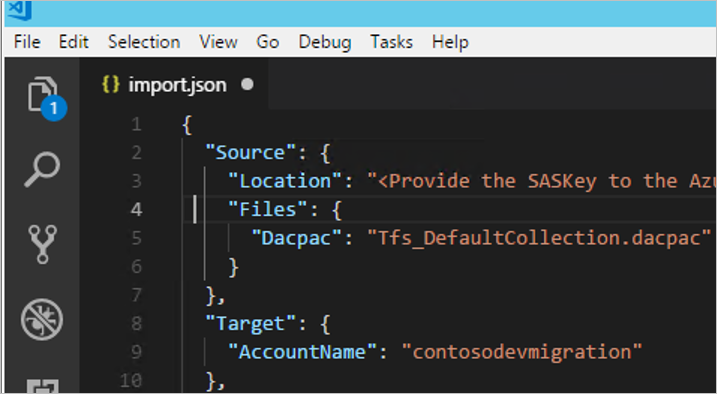 Screenshot showing the Azure DevOps Services organization name.