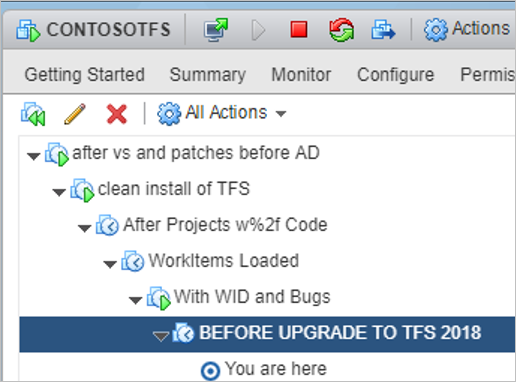 Screenshot of the Getting Started page for upgrading Team Foundation Server.