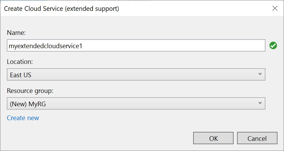 Create a Cloud Service with extended support