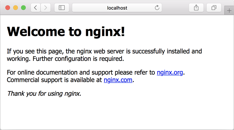 ローカル コンピューター上の Nginx