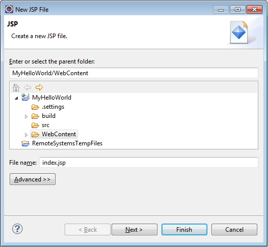 新しい JSP ファイルの作成 - Java Web アプリケーションのチュートリアル