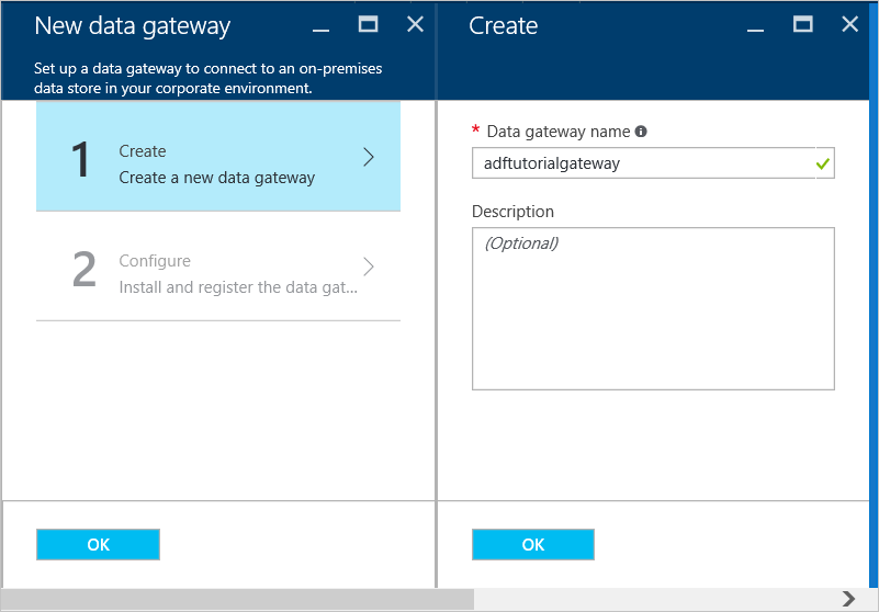 Create Gateway page