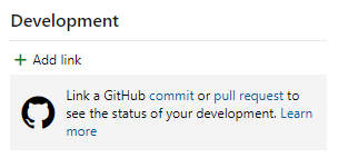 GitHub の開発コントロールのスクリーンショット。