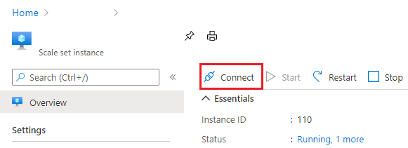 Connect to virtual machine instance.