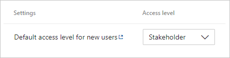 新しいユーザーの既定のアクセス レベル。