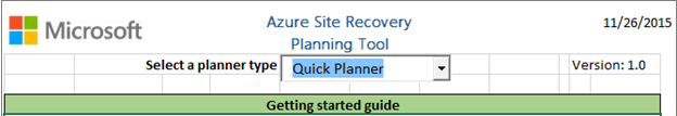 [Quick Planner]\(クイック プランナー\) が選択された、[Select a planner type]\(プランナーの種類を選択する\) オプションのスクリーンショット。