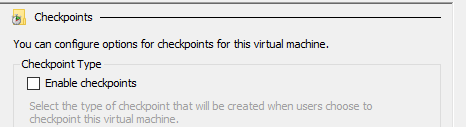 A screenshot of the Checkpoint Type section of the Checkpoints page.