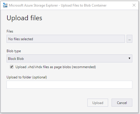 A screenshot of the Microsoft Azure Storage Explorer Tool's search window. The 