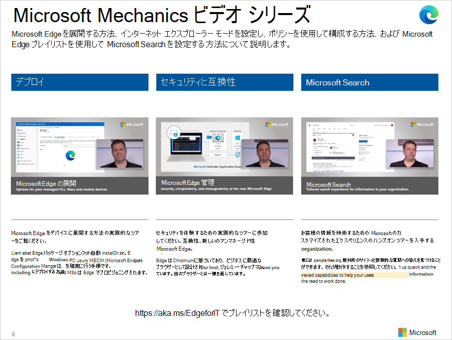 Microsoft Mechanics のビデオ シリーズの例