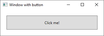 WPF Window with a single button inside.