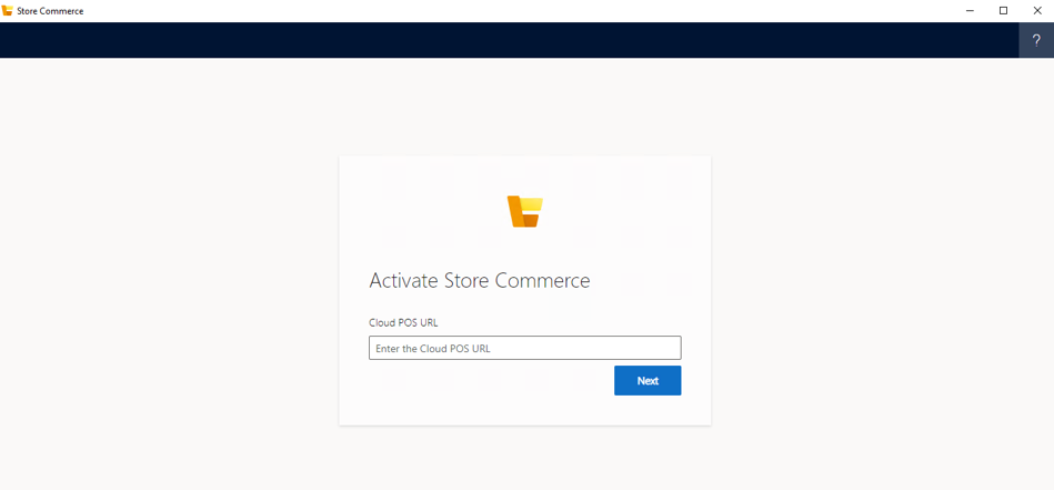 Cloud POS の URL の入力を求めるメッセージが表示される Store Commerce ダイアログ ボックスを有効化します。