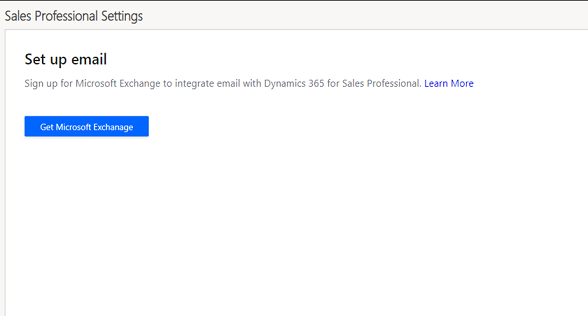 Microsoft Exchange 登録へのリンク。