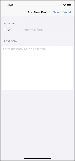 Screenshot of add new post page