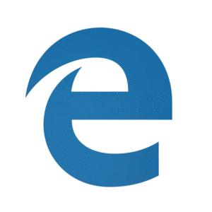 Animation of legacy Microsoft Edge logo to new Microsoft Edge logo.