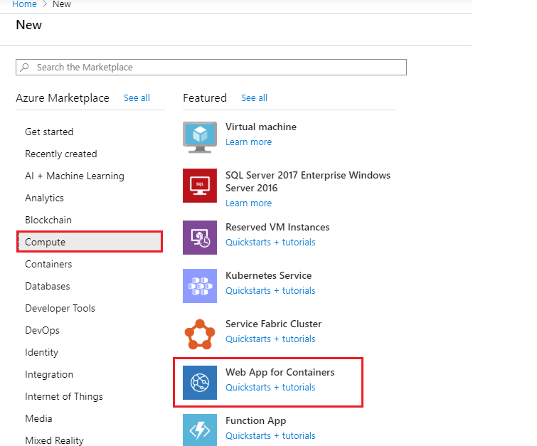 Create a new web app in the Azure portal