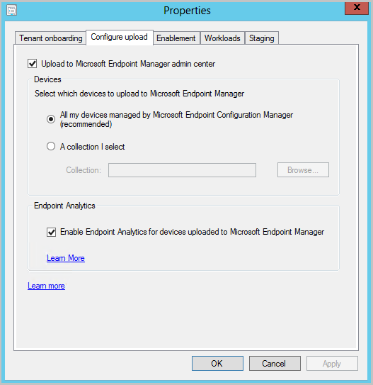 Microsoft Endpoint Manager 管理センター内のすべてのデバイスのアップロード